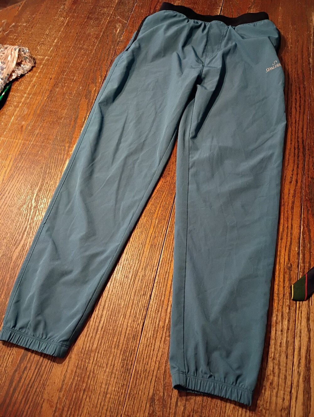 Boys 14/16 Spalding Blue Elastic Waist Pull On Athletic Pants Joggers Zip Pocket